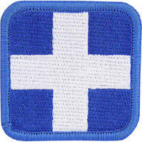 Rescue Essentials PVC Cross Patch, Velcro-Backed - Blue on Black 