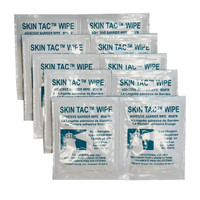 Skin-Tac Adhesive Barrier Wipes - 10 pack laid out