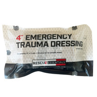 4" Rescue Essentials Emergency Trauma Dressing, packaged (front)