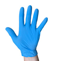 Blue Nitrile Glove on hand