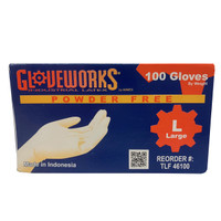 Latex Powder Free Industrial Gloves, Large - 100/BOX