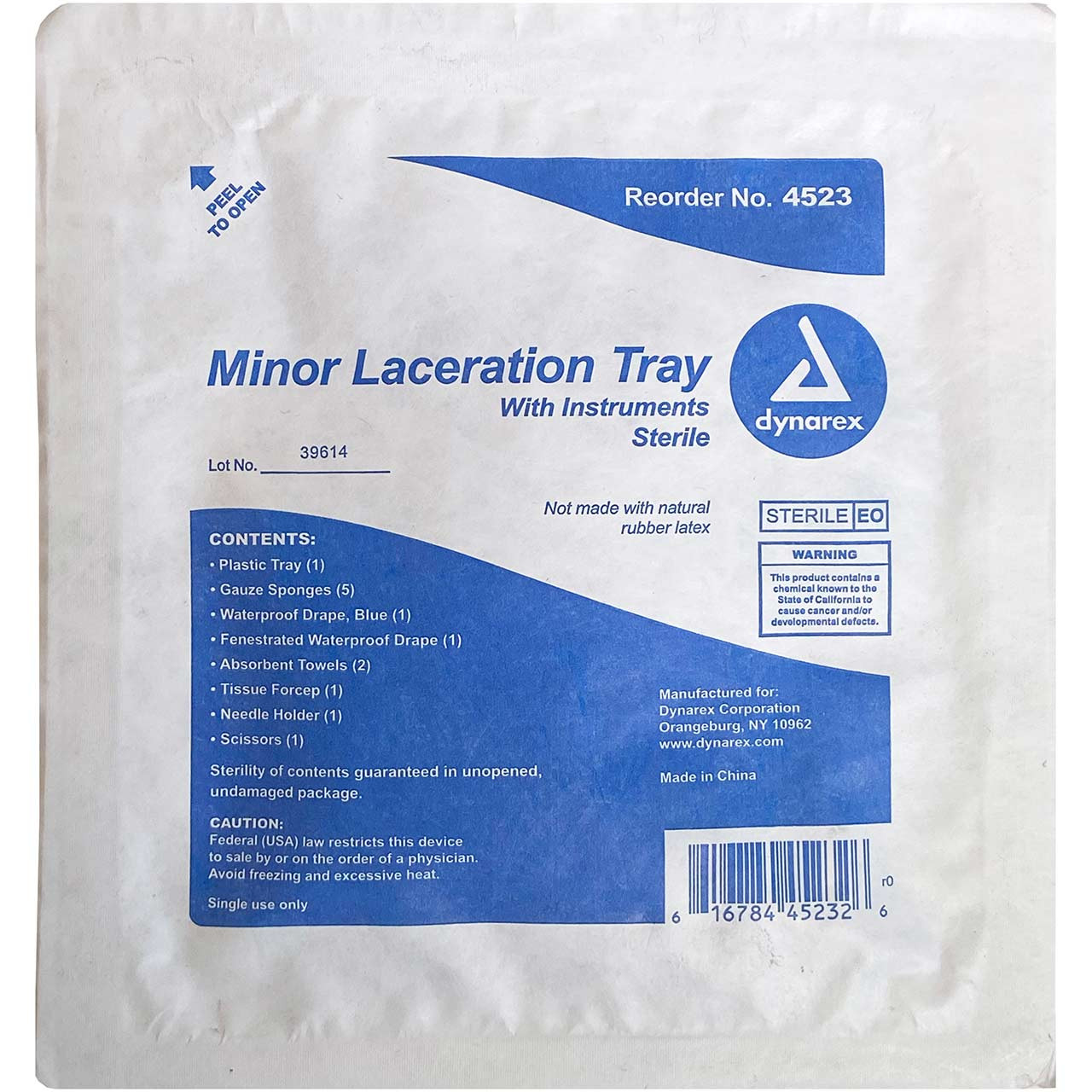 Laceration Tray with Instruments