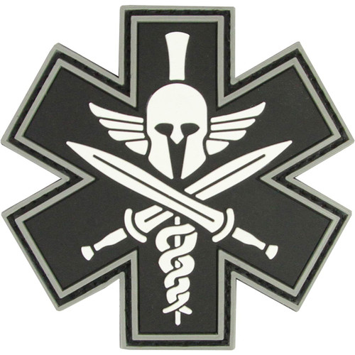 PVC Tactical EMS Patch Black and Gray, 2 ¾”