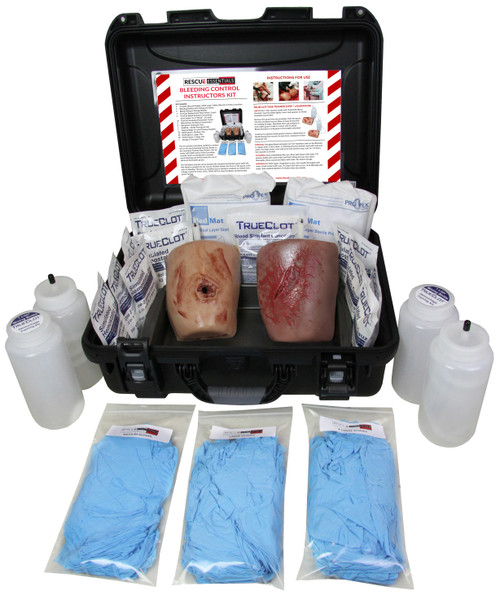 Rescue Essentials Bleeding Control Instructors Kit, one gunshot and one laceration wound