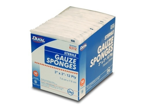 3" x 3" Gauze Sponges, Sterile (50 pkgs of 2)