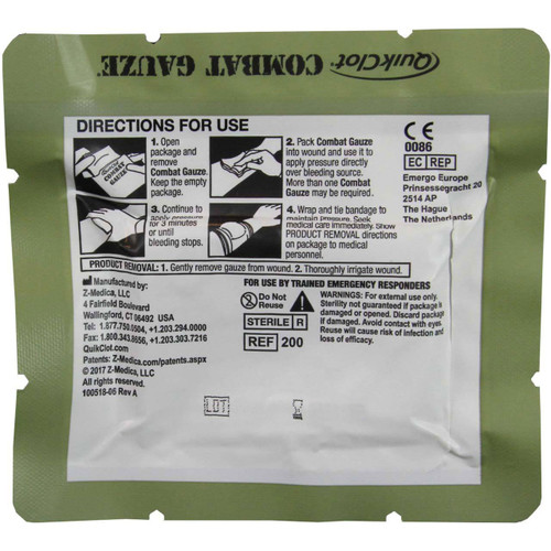QuikClot Combat Gauze ZFolded, Military