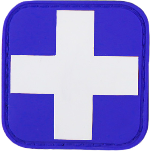 PVC Velcro-Backed Cross - White on Blue