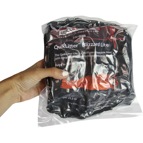 Rescue Essentials Brand QuikLitter Blizzard with 2 Layer Blizzard Blanket for Casualty Evacuation 500 Lb Rated Black