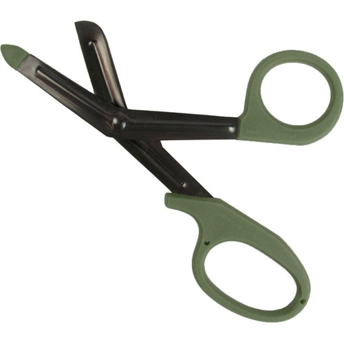 Stainless Steel 7.5" EMT Shears,  Olive Drab Handle, Open View.