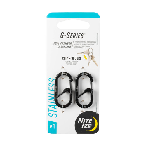 G-Series® Dual Chamber Carabiner #1, 2 Pack- Packaged (front)