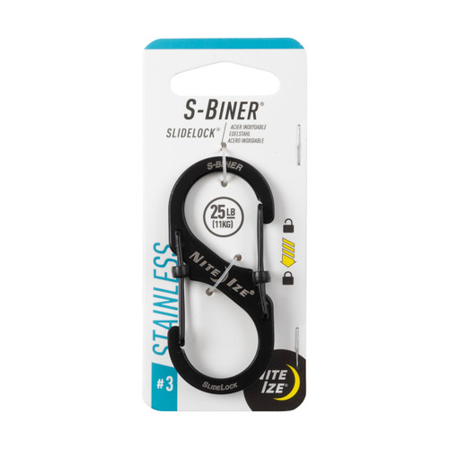S-Biner® SlideLock® Stainless Steel #3, packaged - front