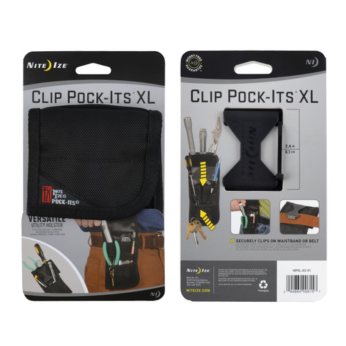 Clip Pock-Its® XL Utility Holster, front and back packaged