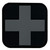 Rescue Essentials PVC Velcro-Backed Cross, Black with gray cross