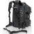 OMNI PRO X Bag by Meret in black color showing shoulder straps, quarter view
