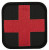 Embroidered Medic Cross Patch, black and red