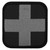 Embroidered Medic Cross Patch, black and gray