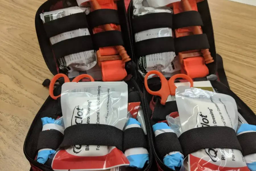 Dual trauma pack open