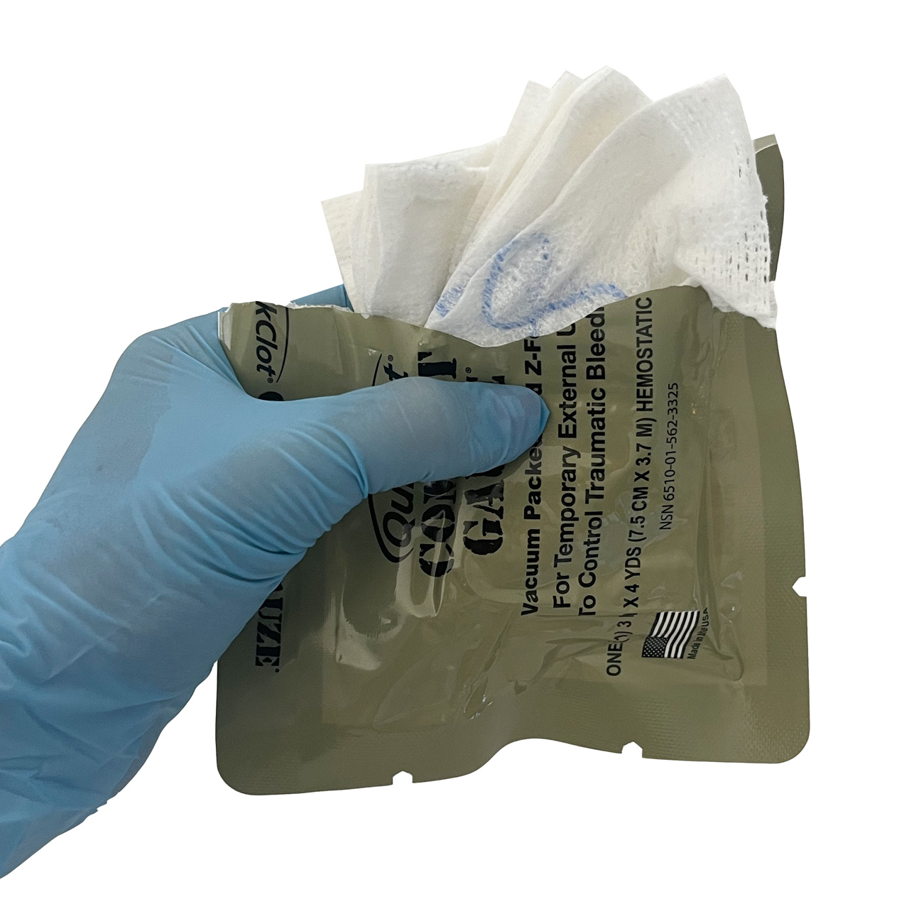QuikClot Combat Gauze Z-Folded, Military