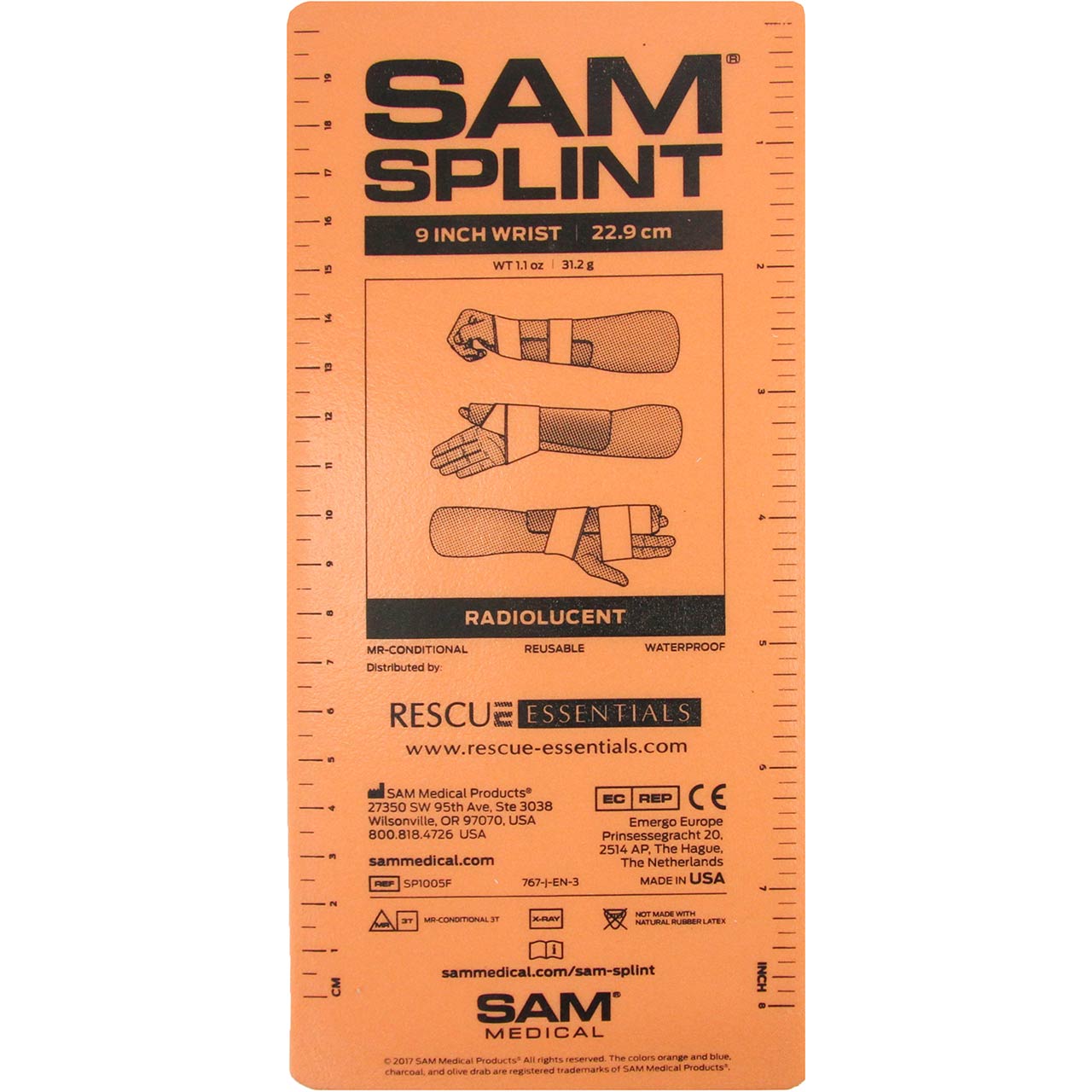 SAM Splint - 9 (Orange/Blue, Charcoal Gray) - SAM Splint