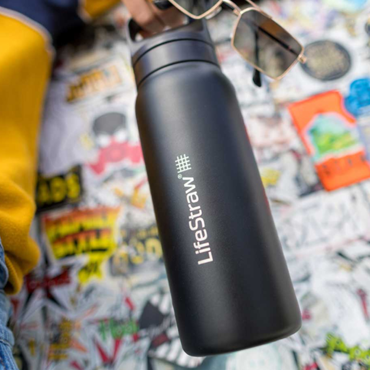 32 oz glass water bottle wide mouth BUILT Wide Mouth Cascade Double Wall Vacuum Insulated Stainless Steel Bottle with Chug Lid, Twilight Blue Ombre, 32 Ounces
