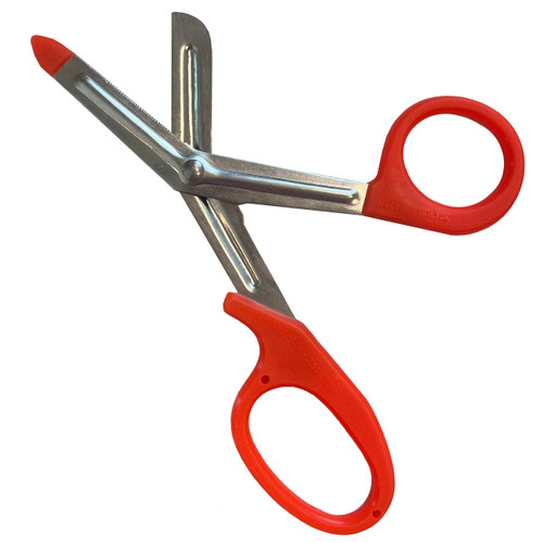 Scissors for perforated channels, blue-red handle 275mm, with