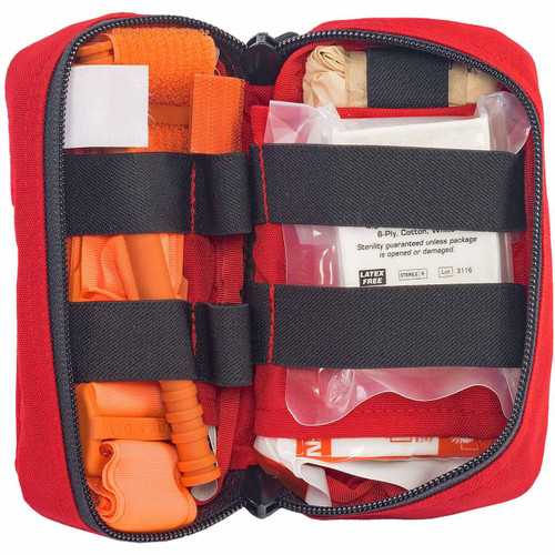 First Aid Kit in a Red Bag with Belt Loop