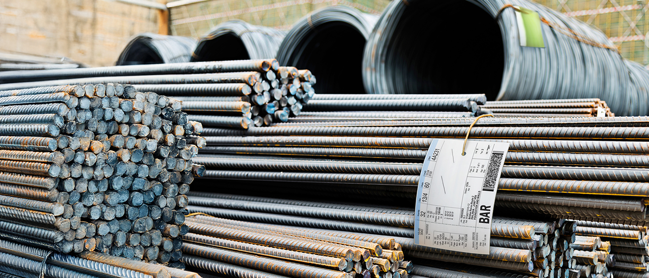 rebar tags attached to bundles of rebar