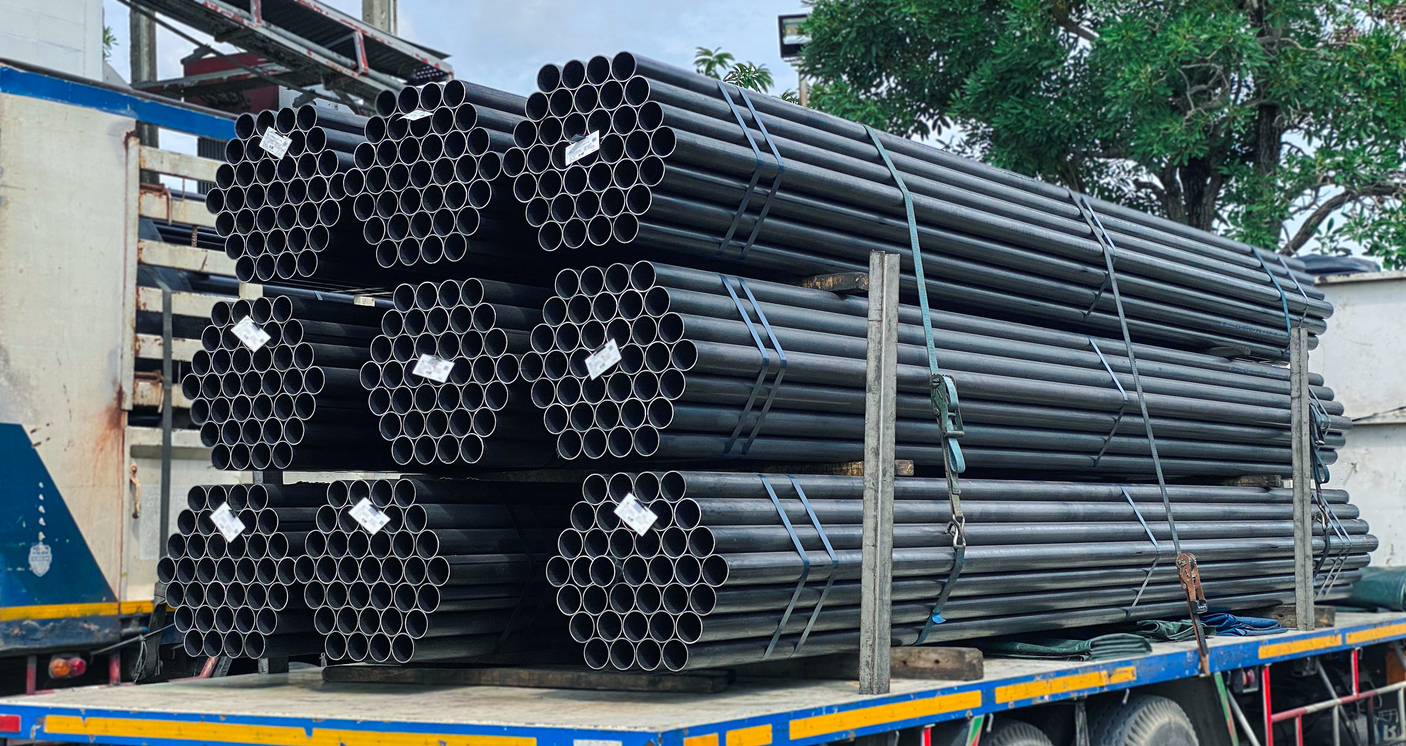 Steel Pipe On A Truck