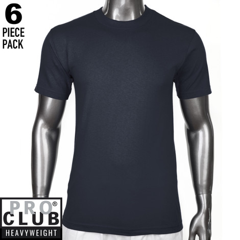 Proclub Heavy Weight T-Shirts 4XLT – 100% Cotton White Plain Tees, Big & Tall, 6-Pack