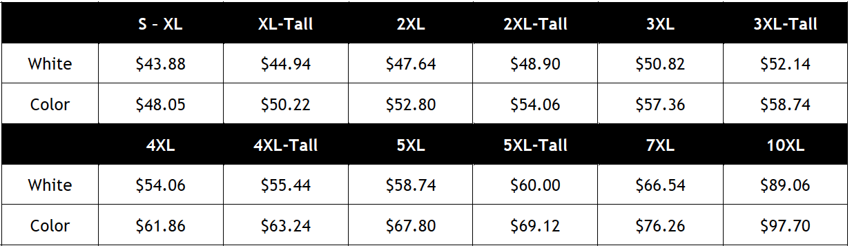 Men's Heavyweight Short Sleeve (6 pcs) Price