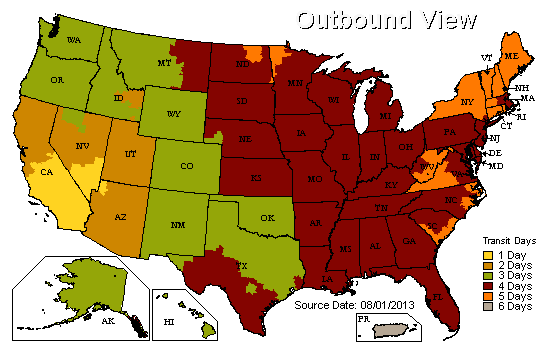 UPS Ground Map