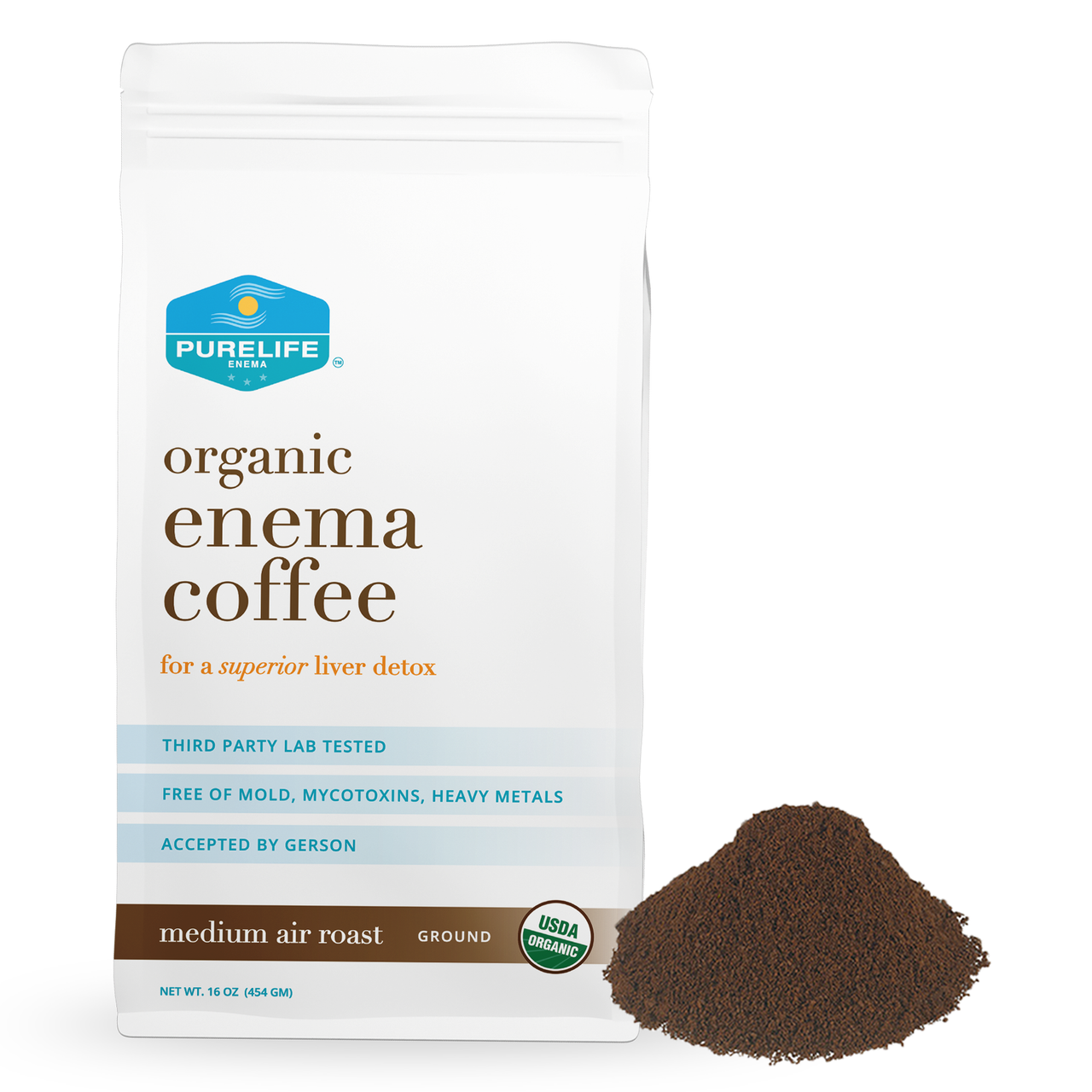 Organic Enema Coffee /1 Lb. / Mycotoxin Free / Medium Air Roast