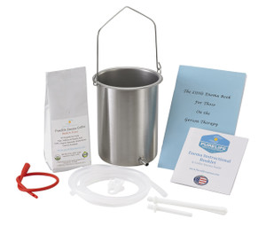 stainless steel enema bucket
8 oz enema coffee
red tube
clear tubing
enema nozzles
little enema booklet stainless steel enema bucket
8 oz enema coffee
red tube
clear tubing
enema nozzles
little enema booklet