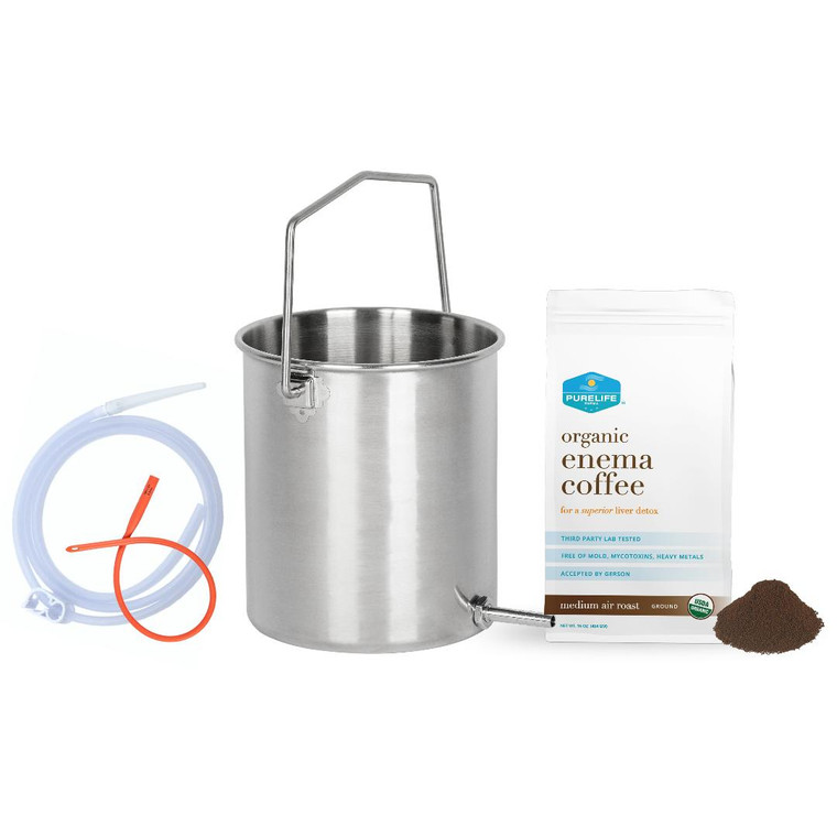 stainless steel enema bucket
enema coffee
enema tubing