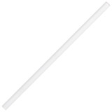 A white pencil with an unsharpened tip, featuring a simple design and a smooth surface. It has a logo on its side.