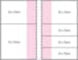 A laminated pad with a four-colour cover featuring a pink design and multiple sections for notes.