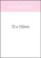 A promotional pad featuring a white cover with pink accents, measuring 70x100mm, with 25 leaves.