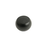 A round, black mini bass wireless speaker with a textured top surface, featuring a logo on the side.