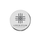 A silver 25mm golf ball marker featuring a circular design and a logo in the centre.