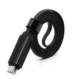 A 60W long 3-in-1 charging cable in black, featuring a braided design and a single connector end.