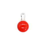 A red LED light with a metal clip for attaching, designed for illumination during dog walking.