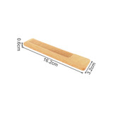 A short-handled beech wood comb in a natural wood finish, measuring 16.2 cm by 3.2 cm.