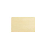 A bamboo business card in a natural finish, featuring a smooth surface and rounded edges.