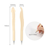 A Spine Bone Pen in cream colour, featuring a textured spine design. Includes a 0.5mm refill option.