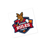 A vibrant logo featuring a kangaroo mascot in a sports jersey, framed within a shield design with bold colours.