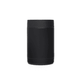 A black stainless steel stubby holder featuring a sleek cylindrical design and a smooth finish.