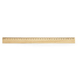 A 30cm wooden ruler with clear measurement markings in a light timber finish.