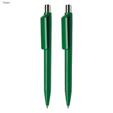 A green pen gift set featuring two sleek pens with a minimalist design and silver accents.