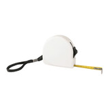 A white 3m locking tape measure with a black strap and a yellow measuring tape protruding from the casing.