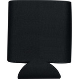 A collapsible black can insulator for 350ml drinks, featuring a fitted base and a logo.